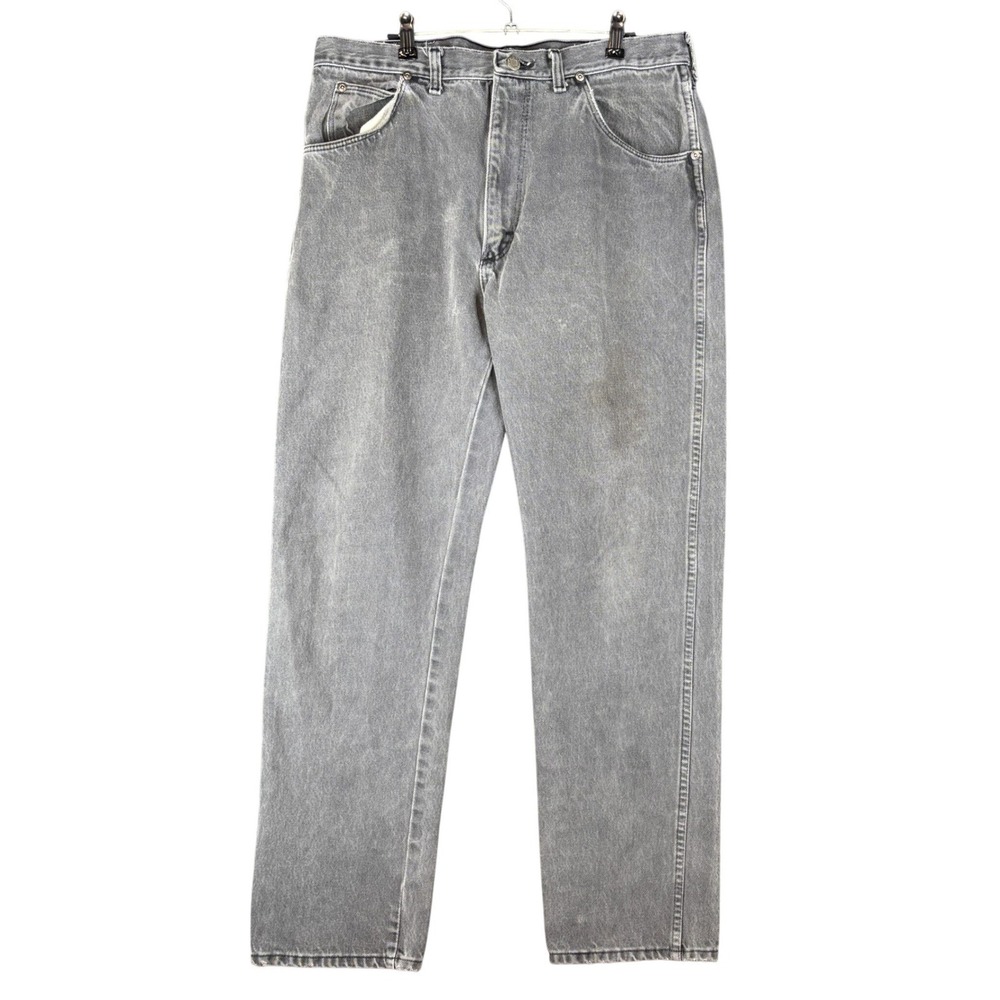 Vintage Wrangler American Hero Mens Regular Fit Gray Denim Jeans 36x32 Baggy Y2K